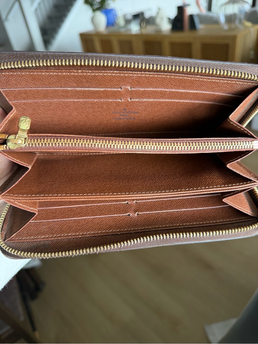 Louis Vuitton Monogram Zip Wallet in Brown and Gold-Tone - Picture 5 of 8